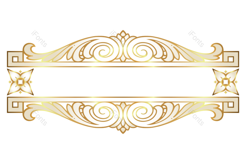 标签图片,复古花纹元素,矢量元素PNG,金色边框免抠素材